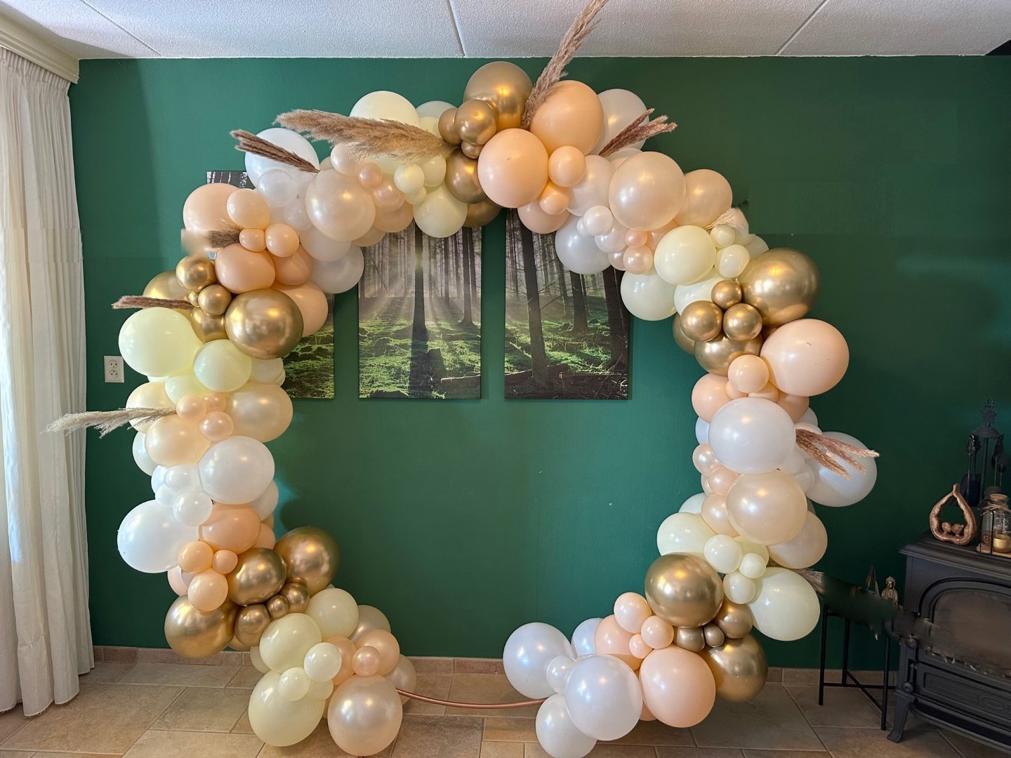 Cirkel Ballonnenboog, organische ballonnenboog op een cirkelframe, ideaal voor een foto achtergrond