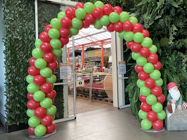 Ballonnenboog in standaardglans groen en rood