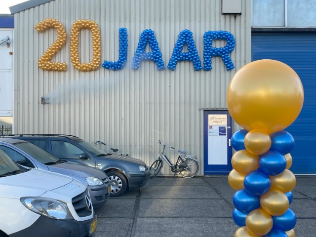Balloncijfers tbv een 20 jarig bestaan