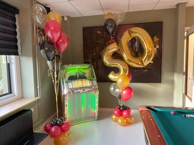 Organische heliumdecoraties met foliecijfers 50