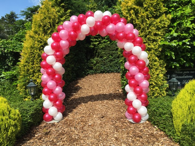 Parelmoerglans boog in roze met wit tinten