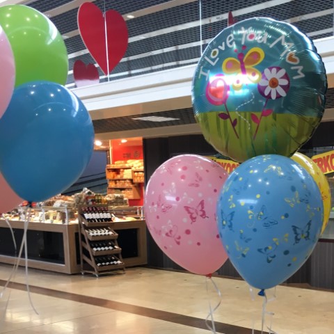 Thema heliumboeket met Moederdag bedrukkingen